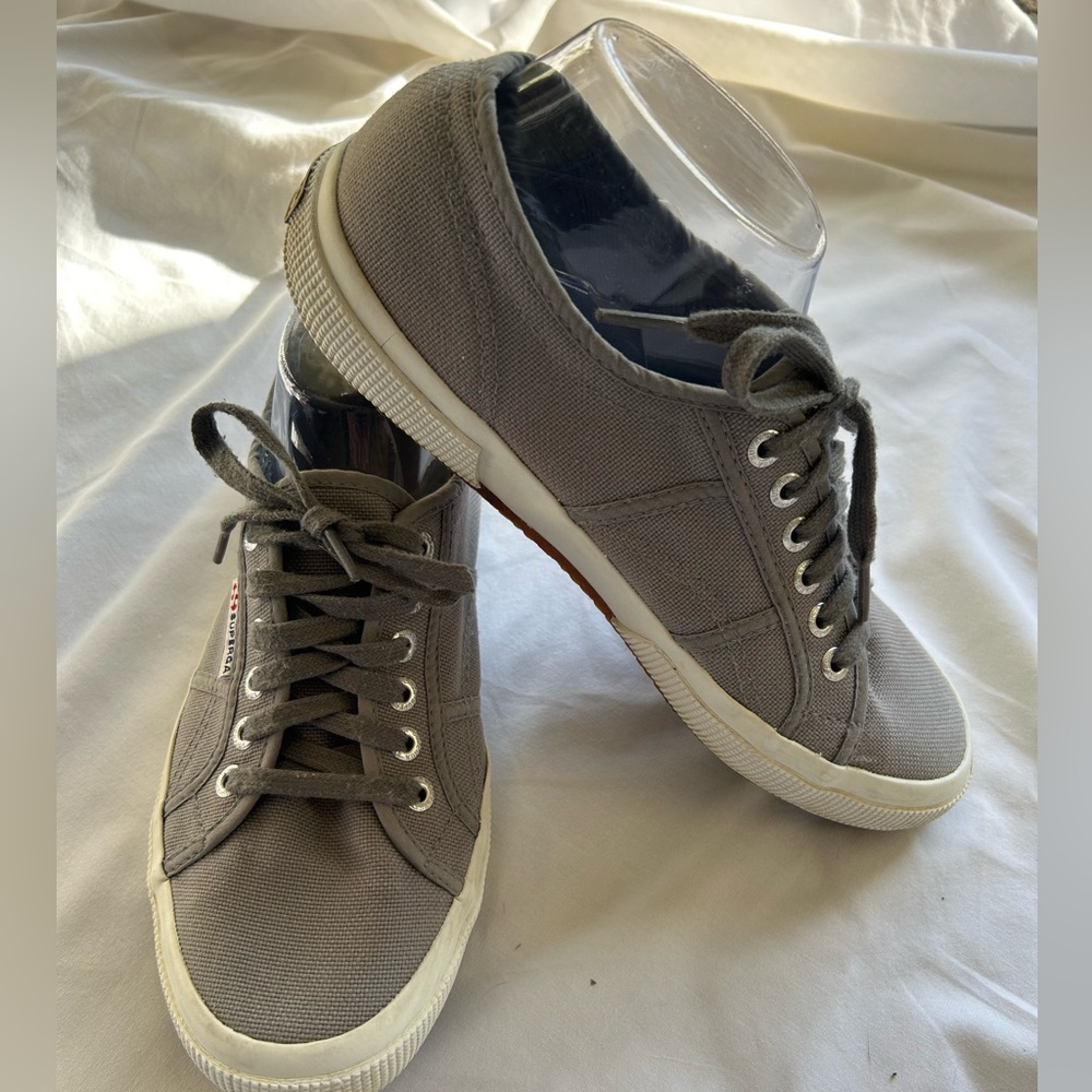Classic Superga  grey sneakers women’s 8.5. In great shape. Nice classic sneaker
